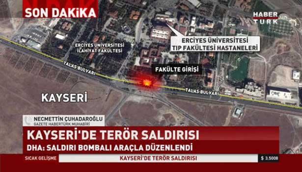 Kayseri'de Erciyes Üniversitesi yakınında terör saldırısı