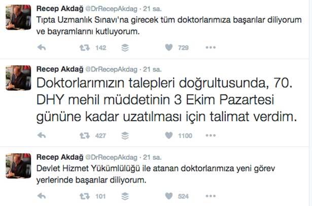 Recep Akdağ müjdeyi Twitterdan verdi!