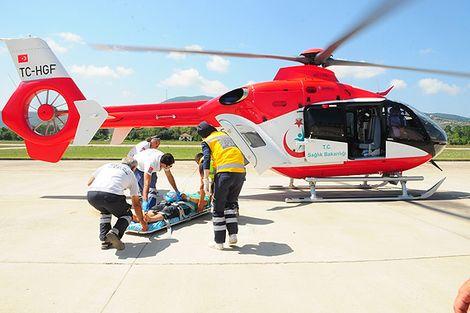 Adana Şehir Hastanesi'nin ilk hastası ambulans helikopterle geldi