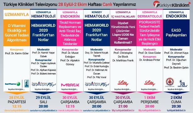 Türkiye Klinikleri Tv’de bu hafta canlı yayınlar…