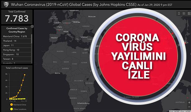 Coronavirüs yayılımını canlı olarak bu haritadan izleyebilirsiniz