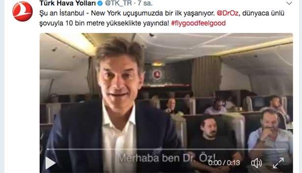 Doktor Mehmet Öz THY uçağında havadan yayın yaptı