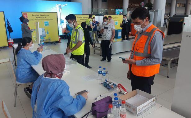 İstanbul Havalimanı çalışanları için aşılama çalışmaları başladı