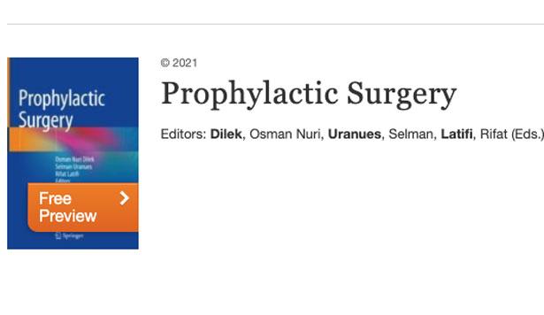'Prophylactic Surgery' kitabı Springer Nature yayınları arasında çıktı