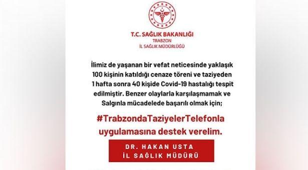 Trabzon'da cenaze ve taziye ziyaretlerine katılan 100 kişinin 40'ı COVID-19'a yakalandı