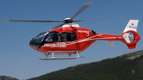 Ambulans helikopter kalp hastası için havalandı 